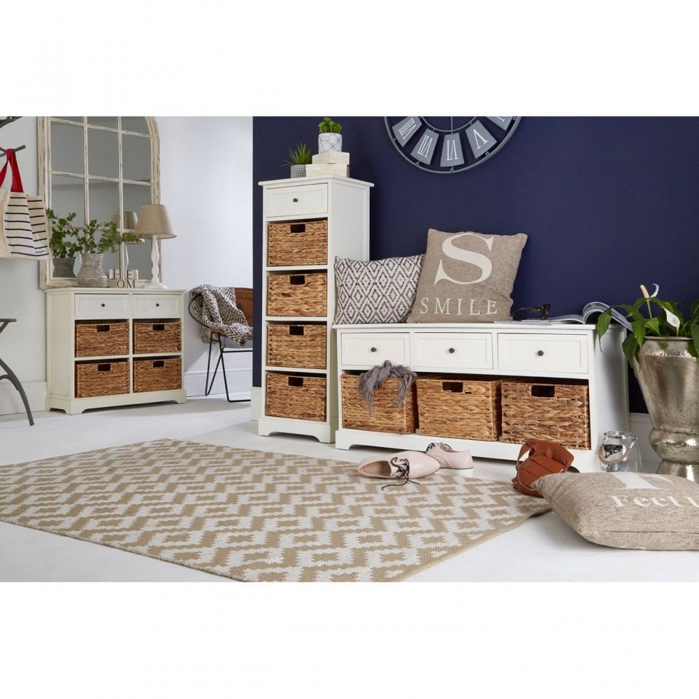 Zloop Cabinet, Paulownia Wood, Water Hyacinth, Cream