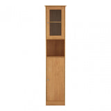 Portland Floor Standing Cabinet, Glass, Melamine, Oak Veneer, Particle Board, Natural