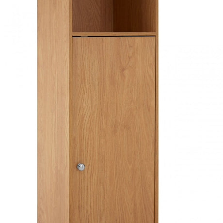Portland Floor Standing Cabinet, Glass, Melamine, Oak Veneer, Particle Board, Natural