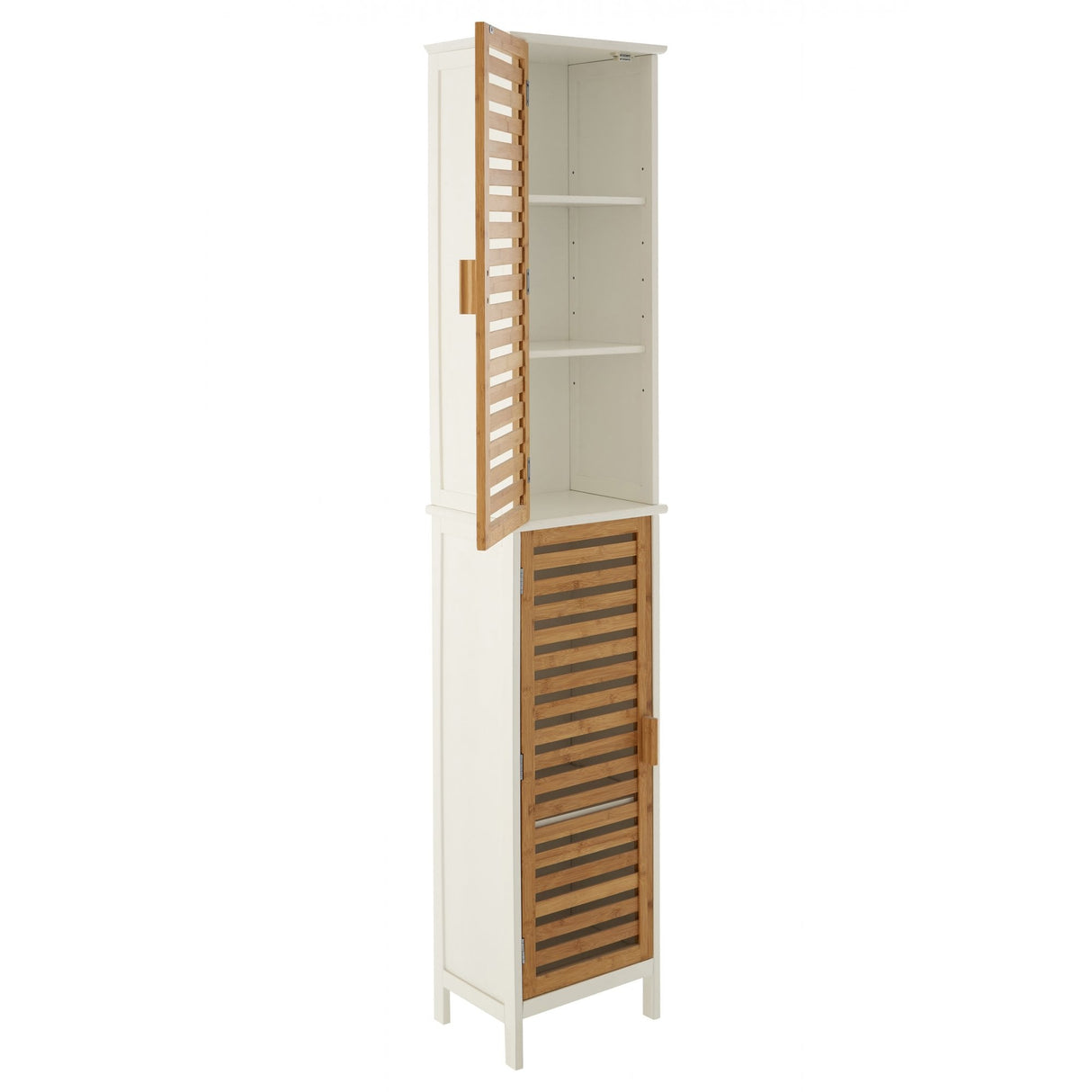 Floorstanding Cabinet, Bamboo, Particle Board, Melamine, White