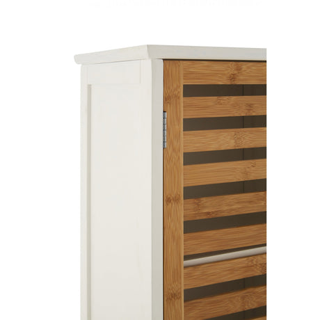 Floorstanding Cabinet, Bamboo, Particle Board, Melamine, White