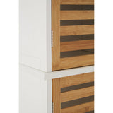 Floorstanding Cabinet, Bamboo, Particle Board, Melamine, White