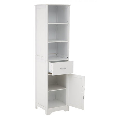 Portland Tall Cabinet, Wood, White