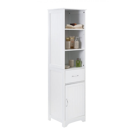 Portland Tall Cabinet, Wood, White