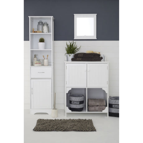 Portland Tall Cabinet, Wood, White
