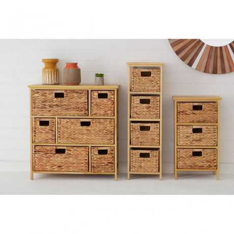 Storage Unit, Paulownia Wood, Water Hyacinth, Natural