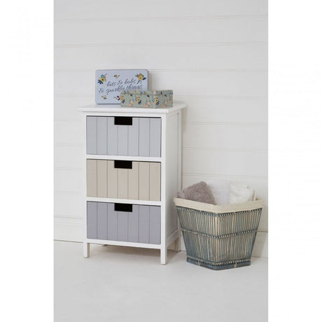 New England Drawer Chest, Wood, Paulownia Wood, Multi-Coloured