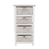White Storage Unit, Paulownia Wood, Maize, White