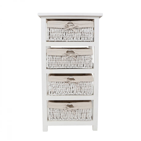 White Storage Unit, Paulownia Wood, Maize, White