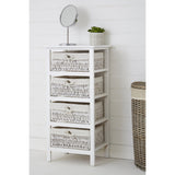 White Storage Unit, Paulownia Wood, Maize, White