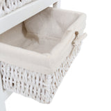 White Storage Unit, Paulownia Wood, Maize, White