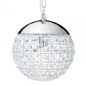 Tuskin Pendant Light, Iron, K9 Crystal, Silver