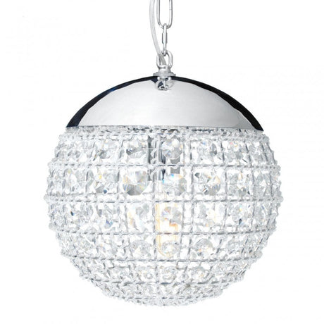 Tuskin Pendant Light, Iron, K9 Crystal, Silver
