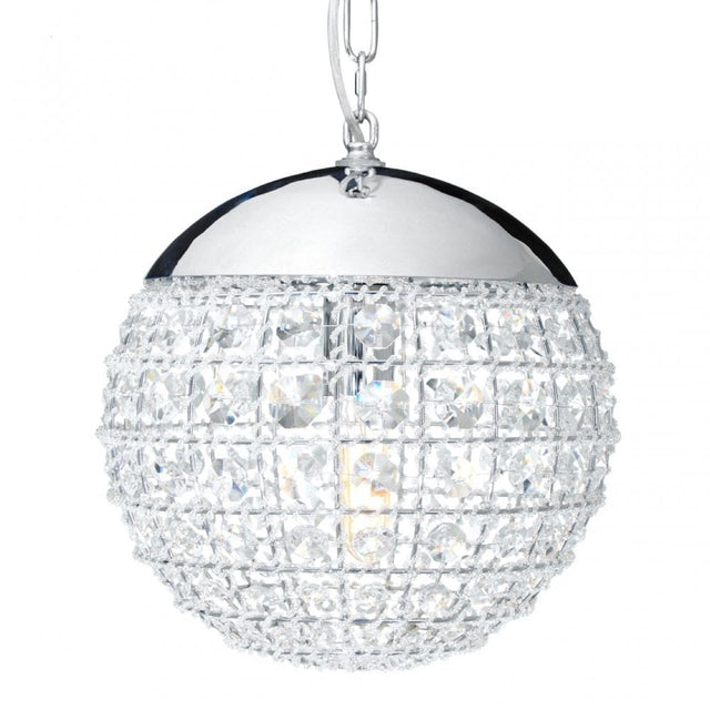 Tuskin Pendant Light, Iron, K9 Crystal, Silver