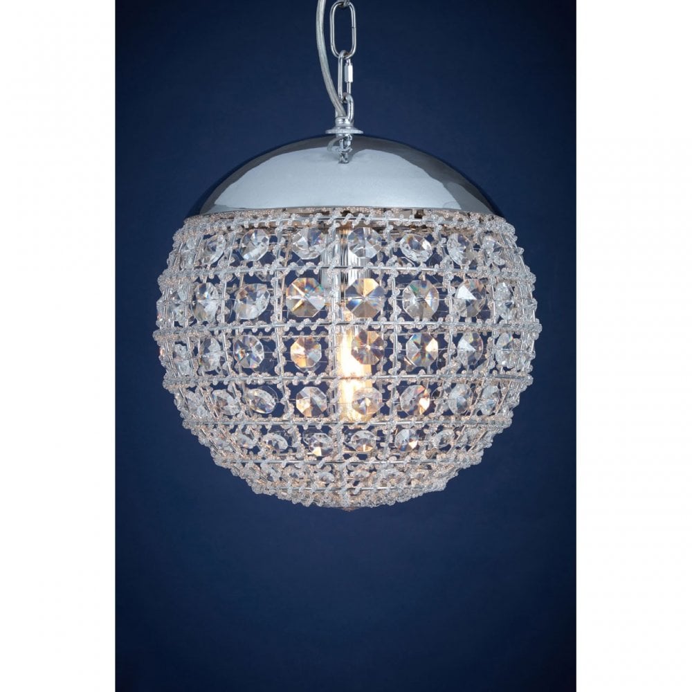 Tuskin Pendant Light, Iron, K9 Crystal, Silver