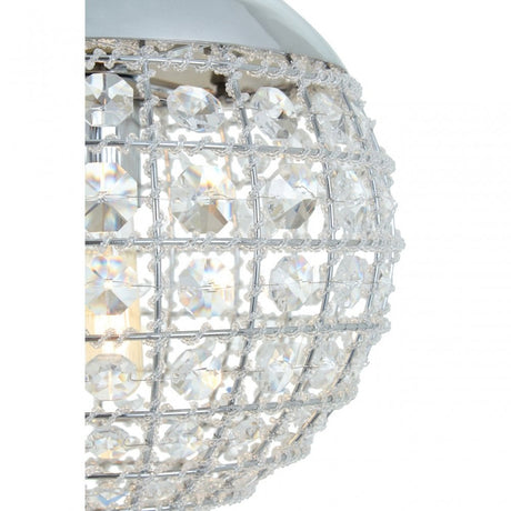 Tuskin Pendant Light, Iron, K9 Crystal, Silver