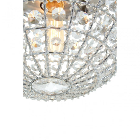 Tuskin Pendant Light, Iron, K9 Crystal, Silver