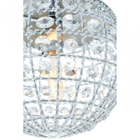 Tuskin Pendant Light, Iron, K9 Crystal, Silver