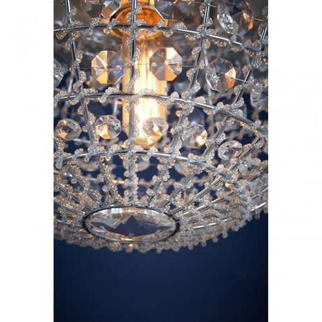 Tuskin Pendant Light, Iron, K9 Crystal, Silver