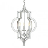 Tuskin Pendant Light, Glass, Iron, Silver