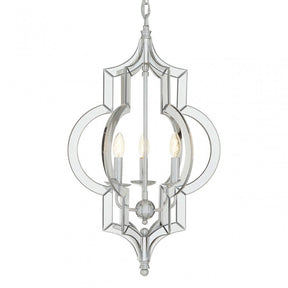 Tuskin Pendant Light, Glass, Iron, Silver