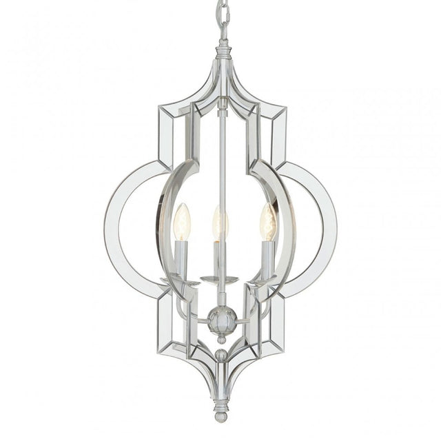 Tuskin Pendant Light, Glass, Iron, Silver