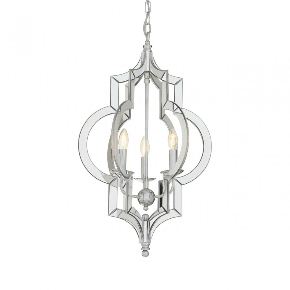 Tuskin Pendant Light, Glass, Iron, Silver