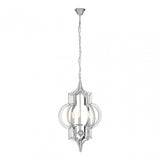 Tuskin Pendant Light, Glass, Iron, Silver