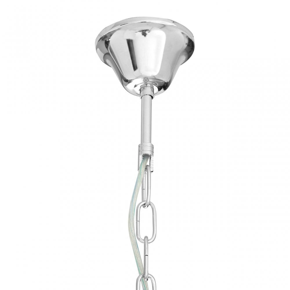 Tuskin Pendant Light, Glass, Iron, Silver