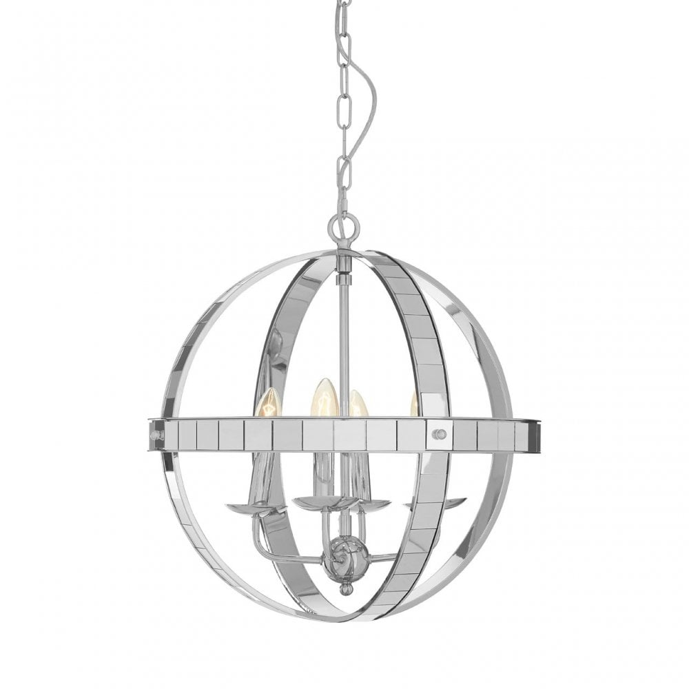 Tuskin Pendant Light, Glass, Iron, Silver