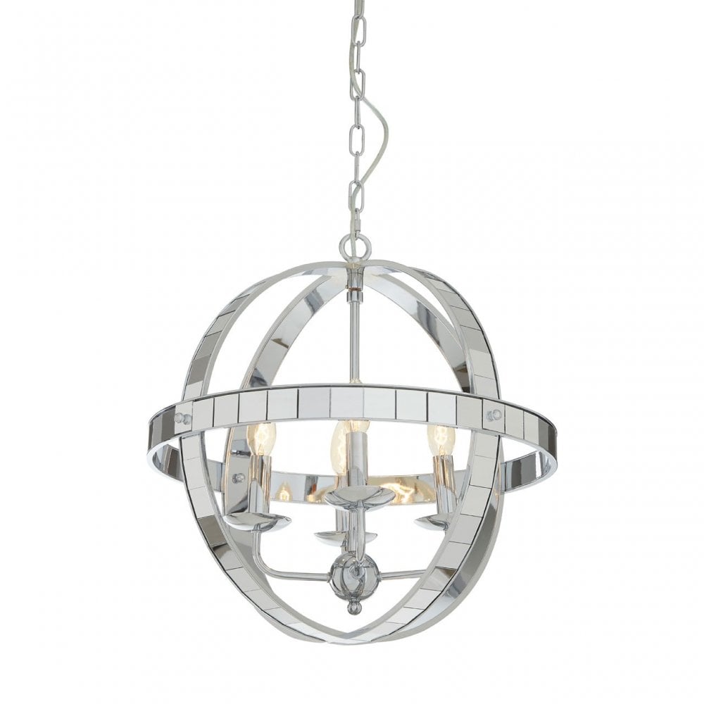 Tuskin Pendant Light, Glass, Iron, Silver