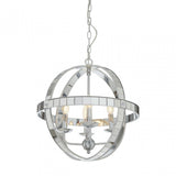 Tuskin Pendant Light, Glass, Iron, Silver