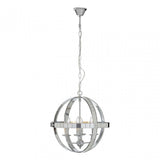 Tuskin Pendant Light, Glass, Iron, Silver
