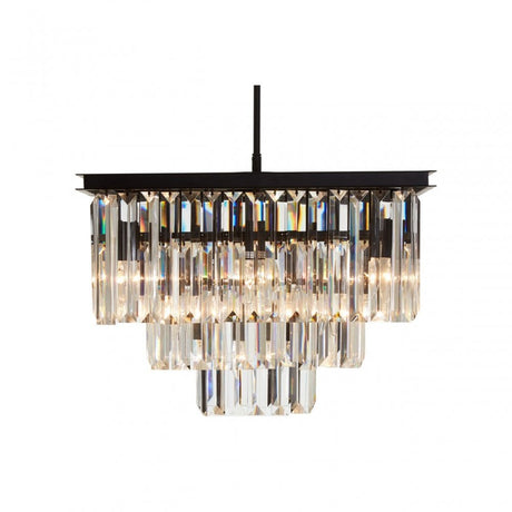 Tuskin Pendant, Crystal, Iron, Black