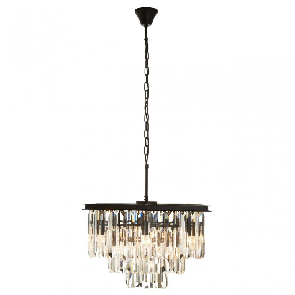 Tuskin Pendant, Crystal, Iron, Black