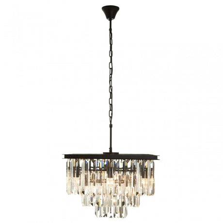 Tuskin Pendant, Crystal, Iron, Black
