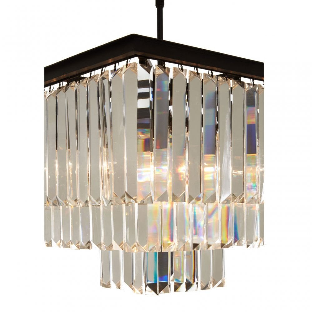 Tuskin Pendant, Crystal, Iron, Black