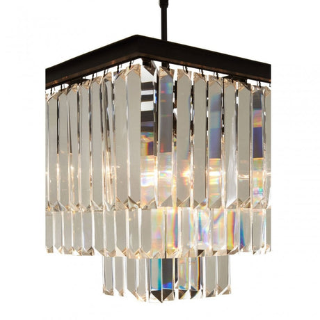 Tuskin Pendant, Crystal, Iron, Black