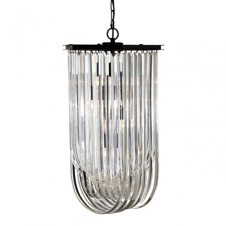 Tuskin Pendant Light, Crystal, Iron, Black