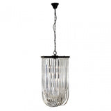 Tuskin Pendant Light, Crystal, Iron, Black
