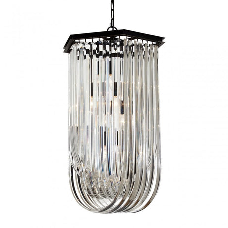 Tuskin Pendant Light, Crystal, Iron, Black