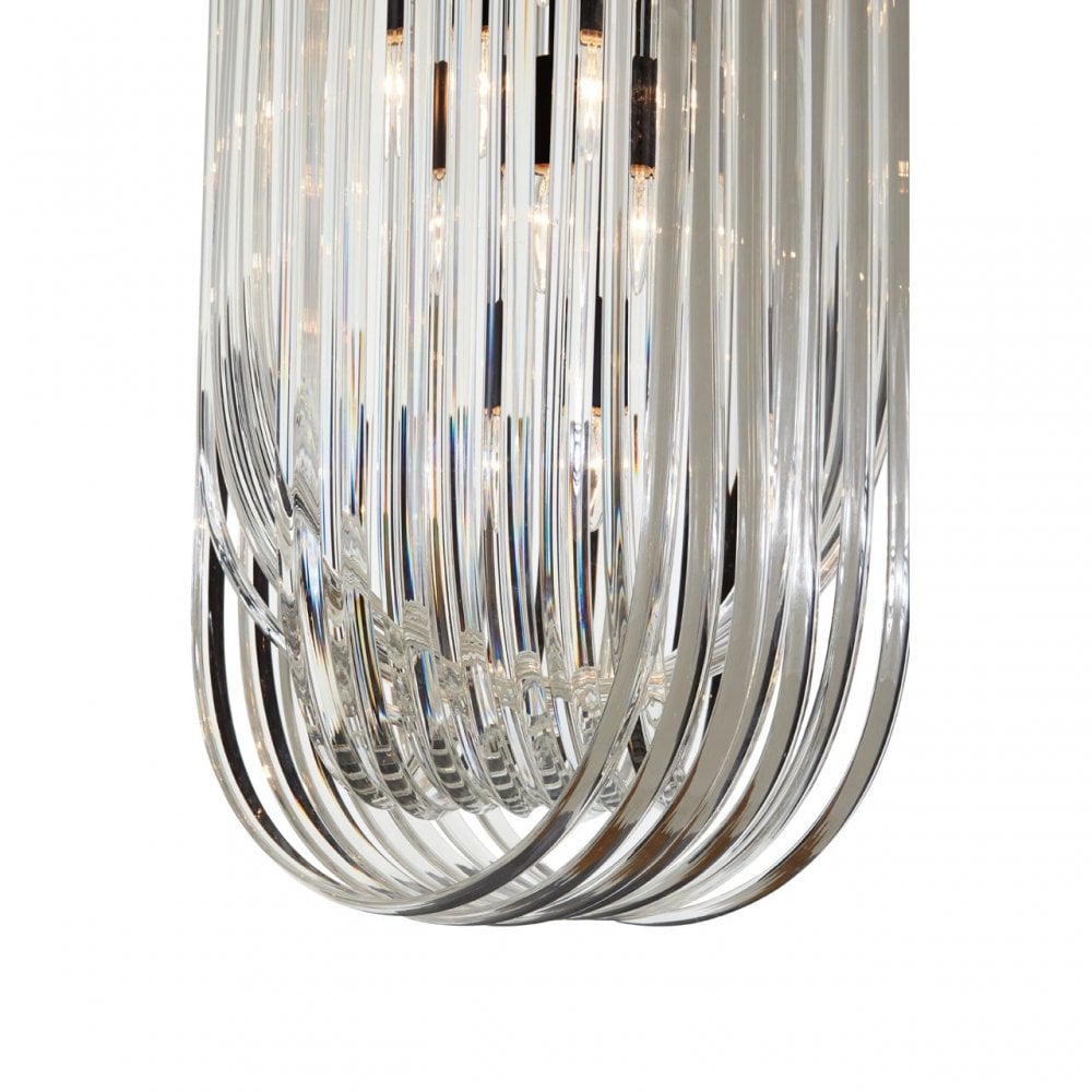 Tuskin Pendant Light, Crystal, Iron, Black