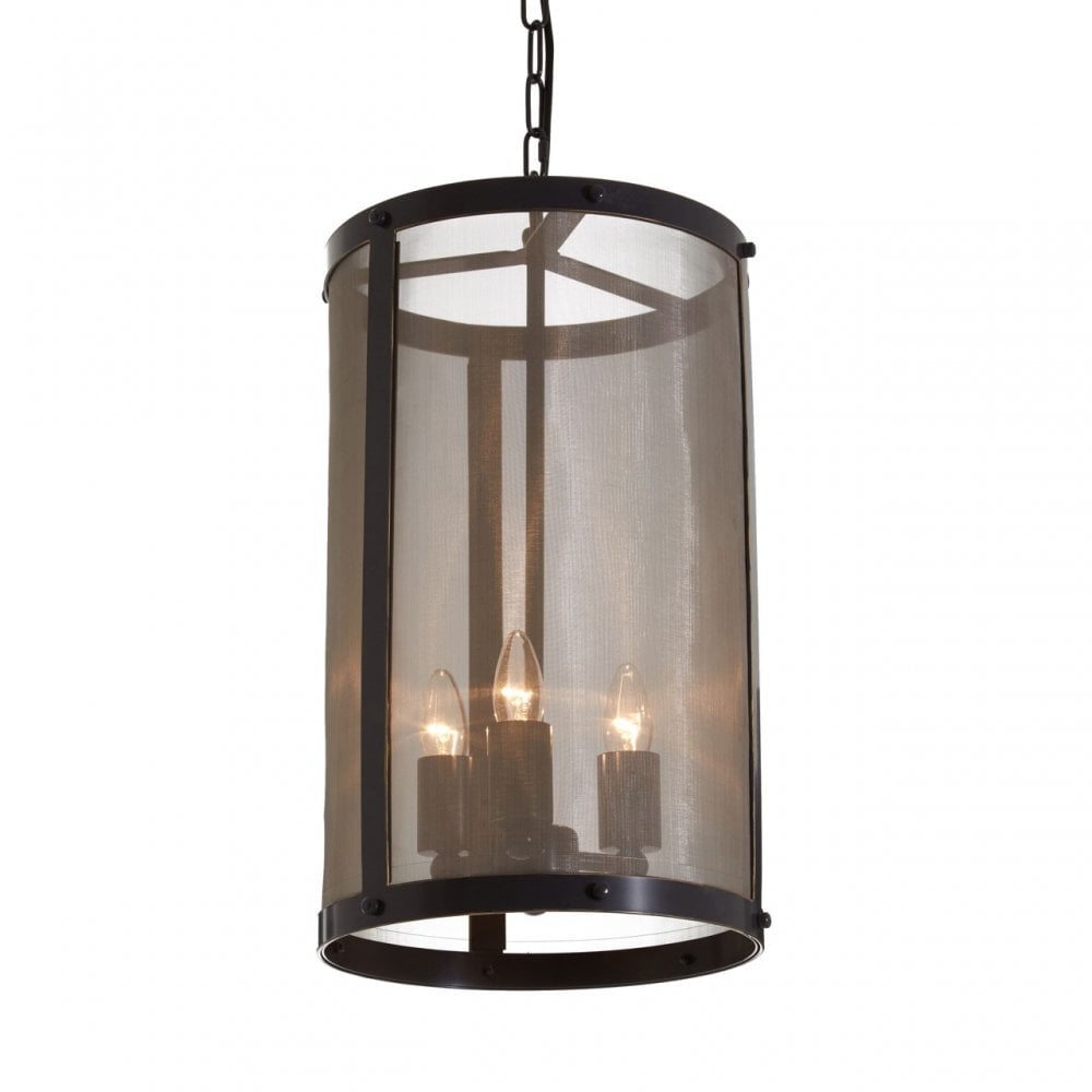 Townhouse Pendant Light, Gauze, Iron, Black