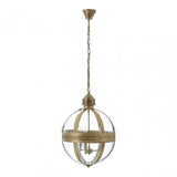 Townhouse Pendant Light, Glass, Iron, Brass