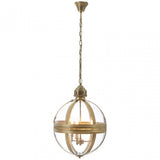 Townhouse Pendant Light, Glass, Iron, Brass