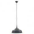 Oslo Large Pendant Light, Iron, Wood, Grey