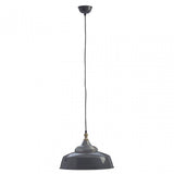 Oslo Large Pendant Light, Iron, Wood, Grey