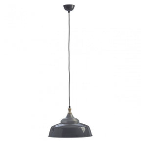 Oslo Large Pendant Light, Iron, Wood, Grey