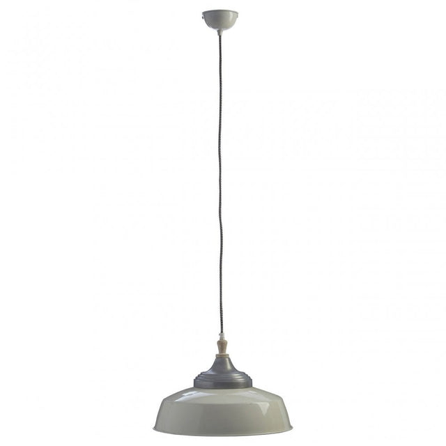 Oslo Large Pendant Light, Iron, Wood, White