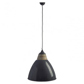 Oslo Extra Large Pendant Light, Iron, Wood, Grey